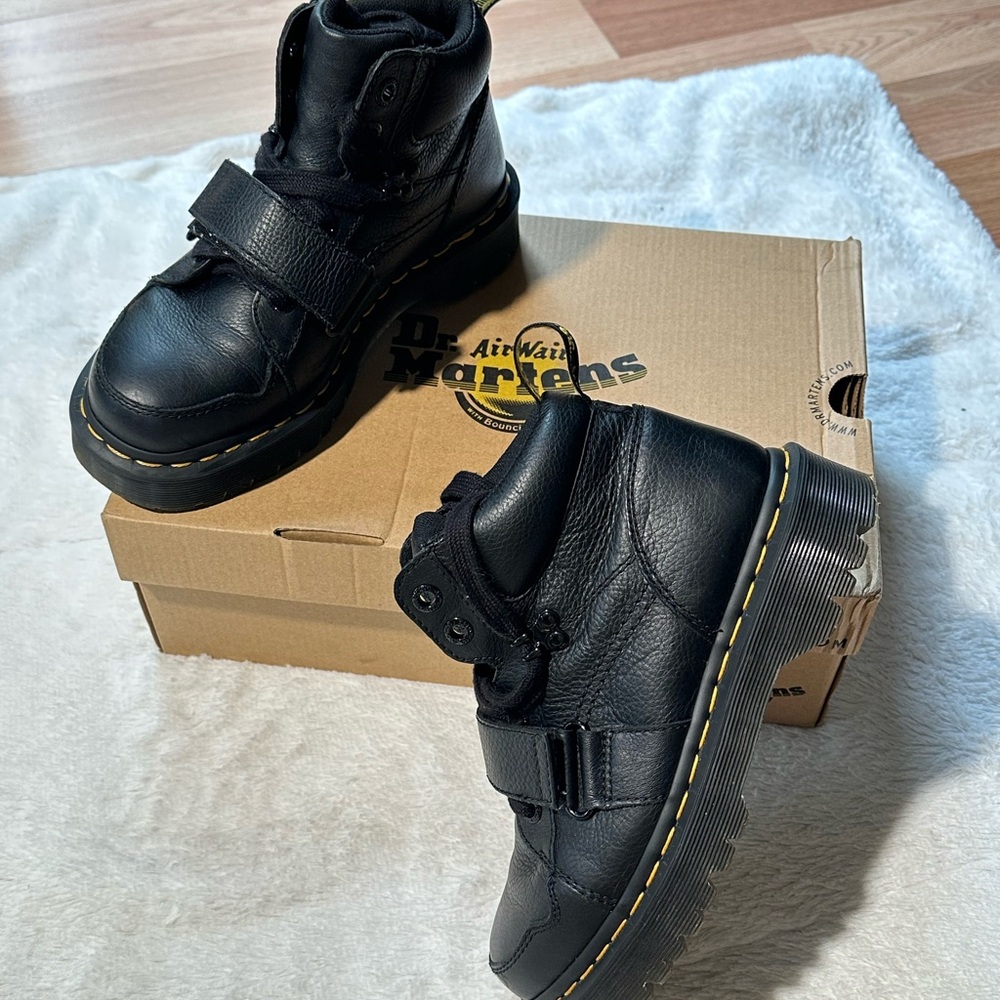 Dr. Martens Black Leather Combat Boots DEADSTOCK